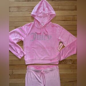 Juicy Couture Light Pink Women’s Pajama Set with Hoodie